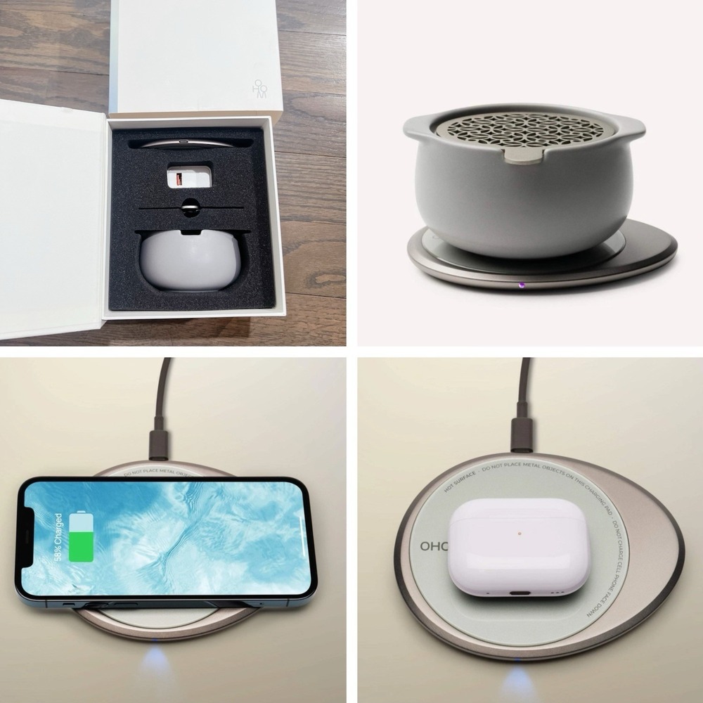 OHOM unity collection 4 Jun Self-heating Diffuser Bundle Set - Soft Gray - NEW